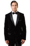 "Black Velvet Tuxedo Dinner Jacket for Men - Two Button Style"