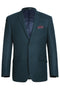 "Teal Blue Green Birdseye Wool Blazer - Men's Slim Fit Two-Button Sport Coat"