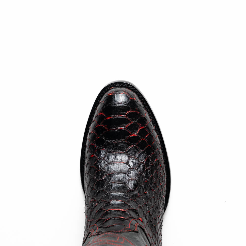 Marco Di Milano Kansas BlackCherry Python Round Toe Cowboy Boots - 7