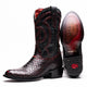 Marco Di Milano Kansas BlackCherry Python Round Toe Cowboy Boots