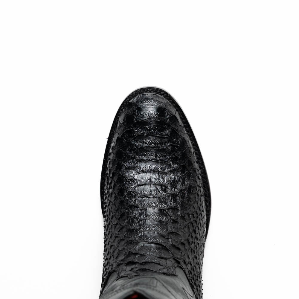 Marco Di Milano Kansas Black Python Round Toe Cowboy Boots - 7