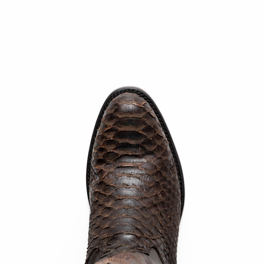 Marco Di Milano Kansas Brown Python Round Toe Cowboy Boots - 7