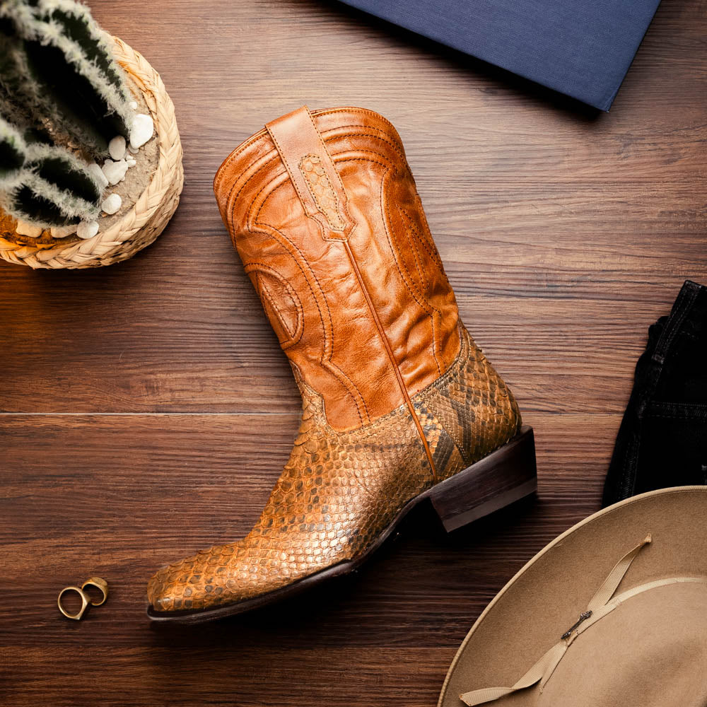 Marco Di Milano Kansas Cognac Round Toe Cowboy Boots - 7