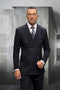 Statement Suit - Statement Italy Suit - Wool Suit - Statement Men's black 2 Piece 100% Wool Fashion Suit - Pinstripe