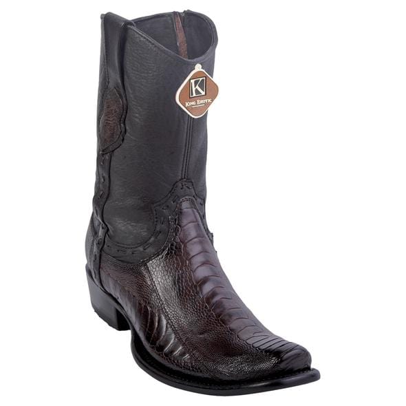Men's King Exotic Original Ostrich Leg Skin Dubai Style Short Boots 479B05 - 6