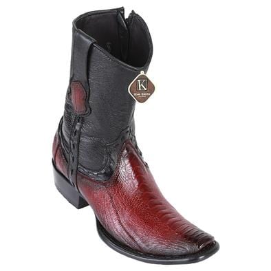 Men's King Exotic Original Ostrich Leg Skin Dubai Style Short Boots 479B05 - 6