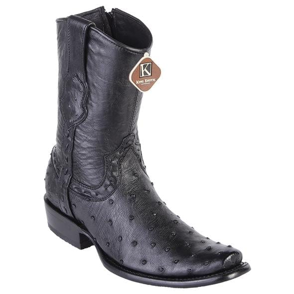 Men's King Exotic Original Ostrich Skin Dubai Style Short Boots 479B03 - 6