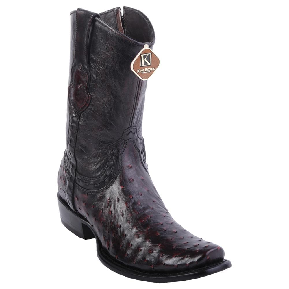 Men's King Exotic Original Ostrich Skin Dubai Style Short Boots 479B03 - 6