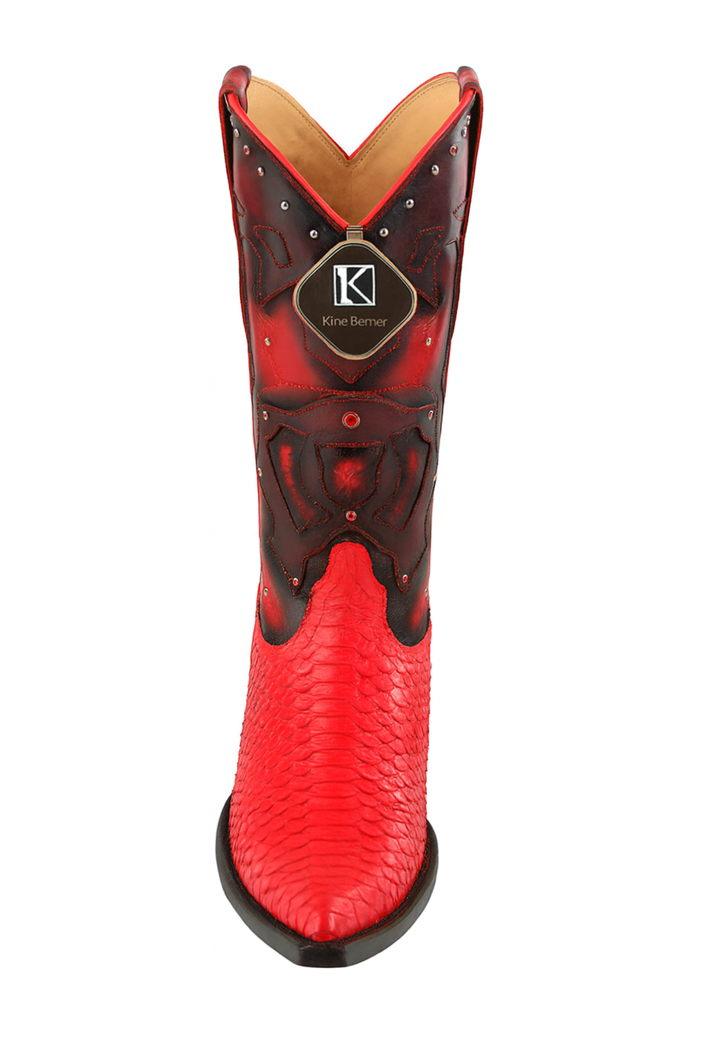 Men's King Exotic Boots Genuine Python 3x Toe Red (495vf5712) - 6 E