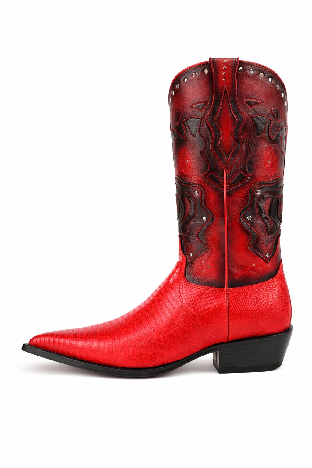 Men's King Exotic Boots Teju Lizard 3x Toe Red (495vf0712) - 6 E