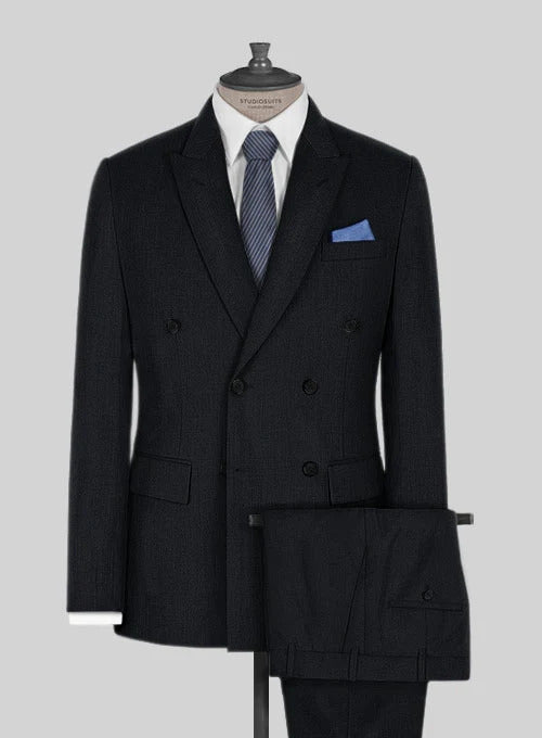 Kingsman Double Breasted Blue Wool Suit - 34 Short or Extra Small