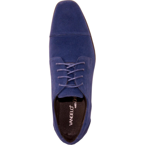 "Royal Blue Men's Formal Suede Cap Toe Dress Shoe for Wedding & Prom 2026"