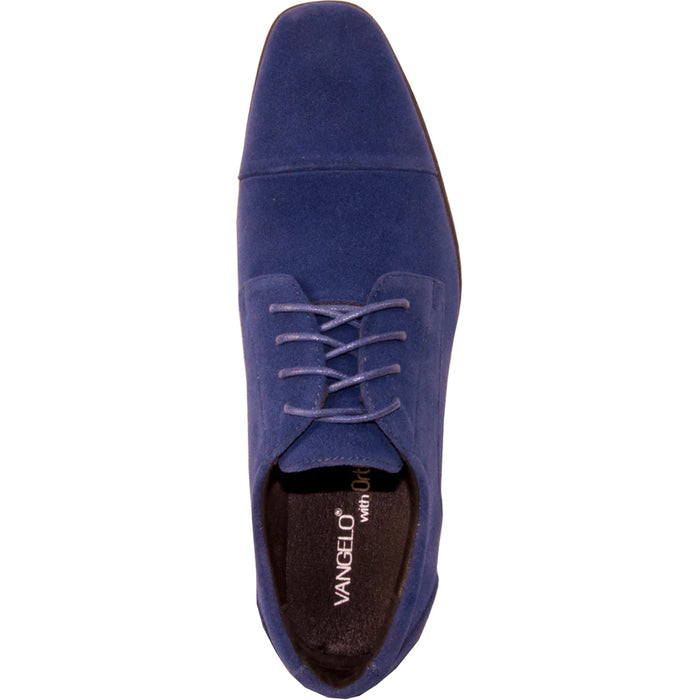 "Royal Blue Men's Formal Suede Cap Toe Dress Shoe for Wedding & Prom 2026"