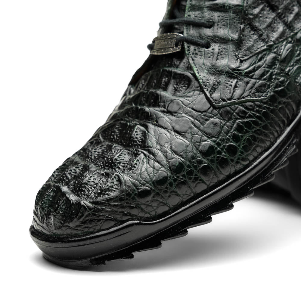 Marco Di Milano Kratos Men's Green Shoes Exotic Caiman Crocodile Sneakers - 6