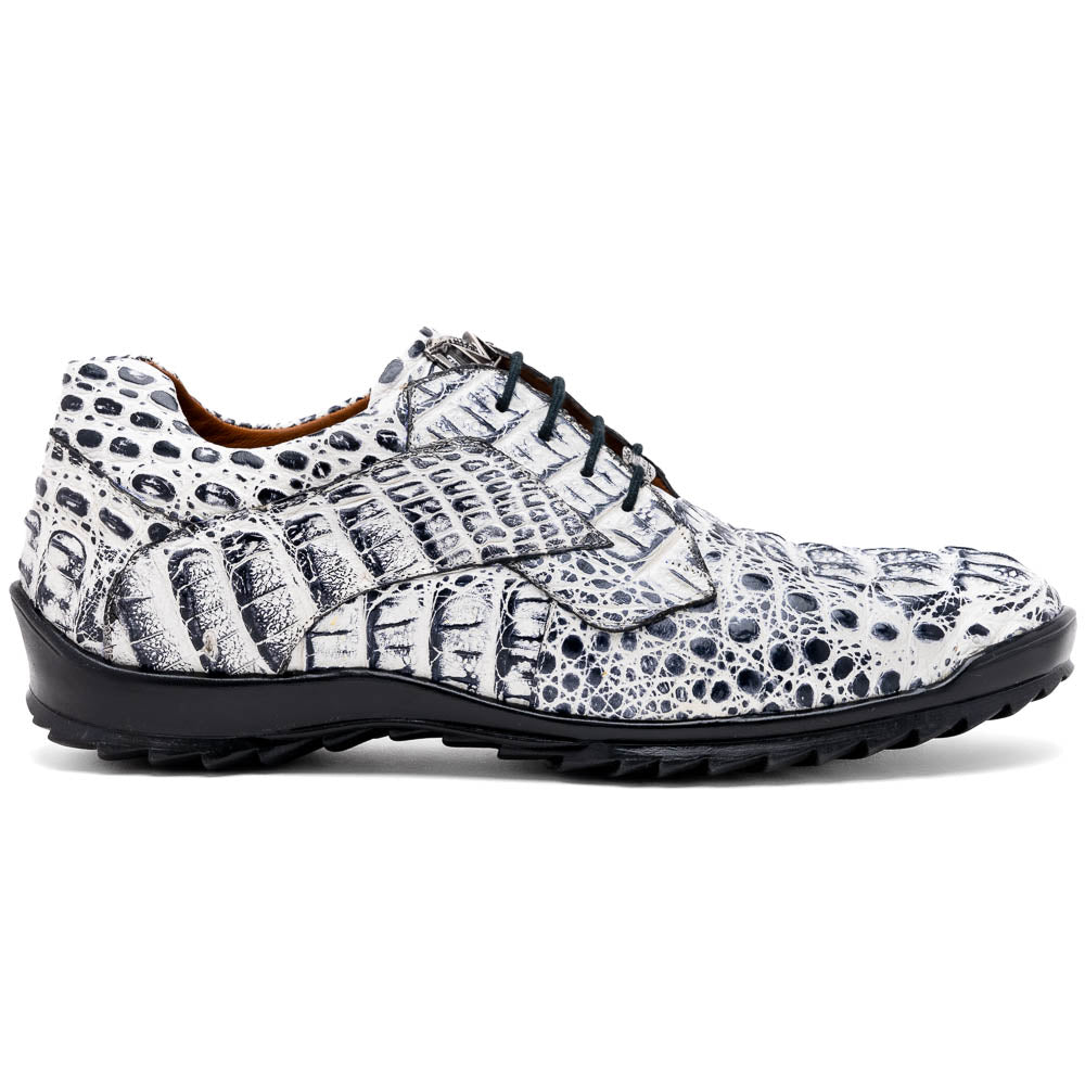 Marco Di Milano Kratos Men's Newspaper Shoes Exotic Caiman Crocodile Sneakers - 6