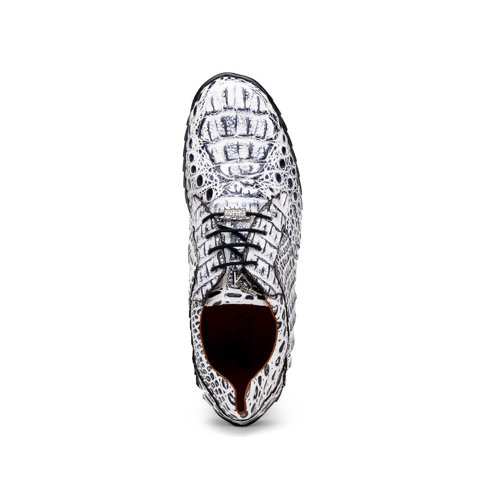 Marco Di Milano Kratos Men's Newspaper Shoes Exotic Caiman Crocodile Sneakers - 7