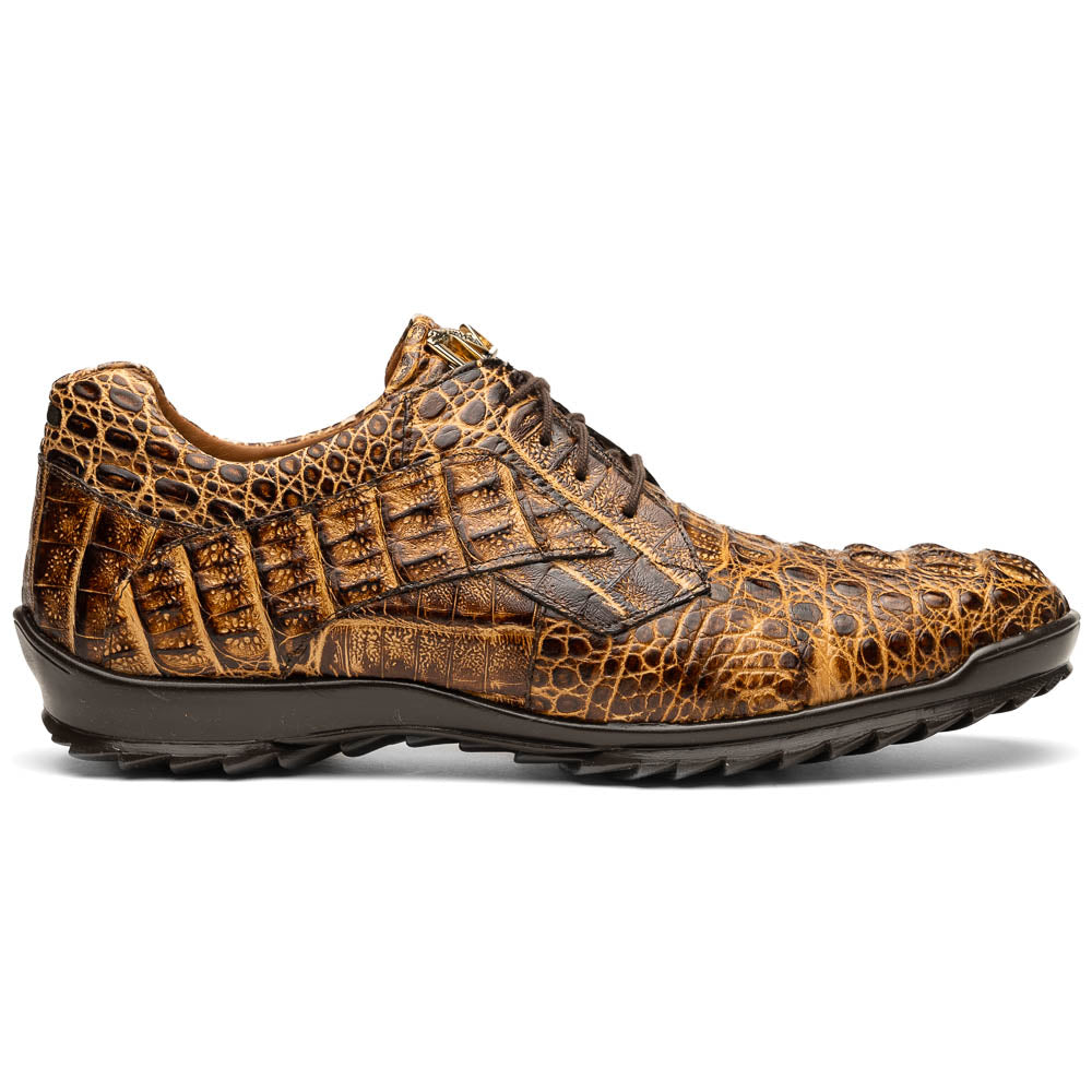 Marco Di Milano Kratos Men's Rustic Orix Shoes Exotic Caiman Crocodile Sneakers - 6