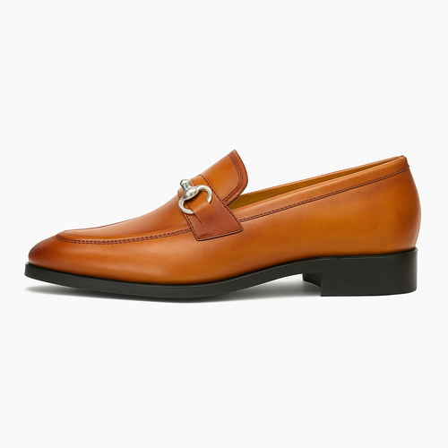 Carrucci Men's Burnished Signature Buckle Loafer
