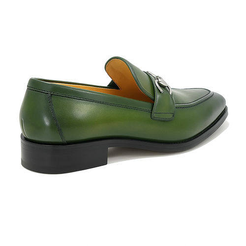 Carrucci Men's Burnished Signature Buckle Loafer