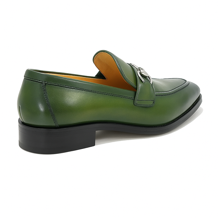 Carrucci Men's Burnished Signature Buckle Loafer