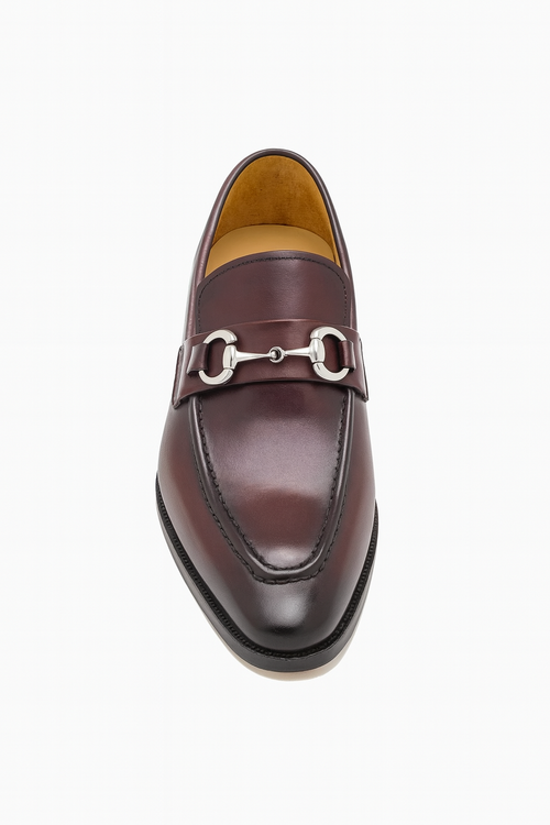 Carrucci Men's Burnished Signature Buckle Loafer