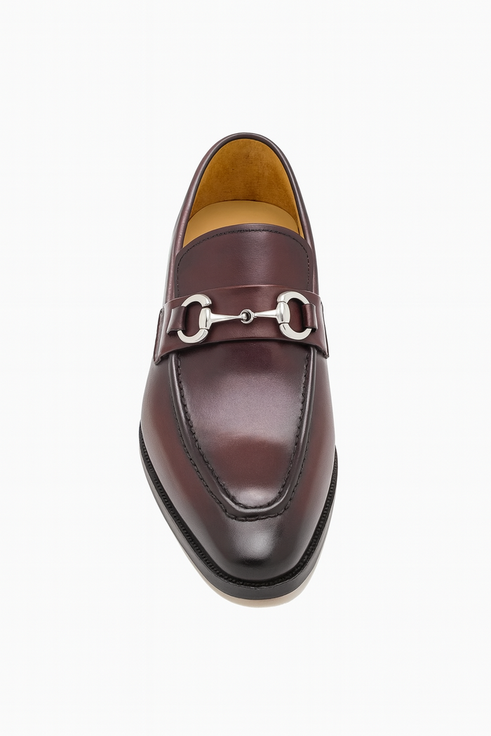 Carrucci Men's Burnished Signature Buckle Loafer