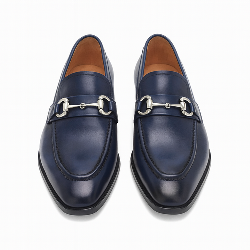 Carrucci Men's Burnished Signature Buckle Loafer
