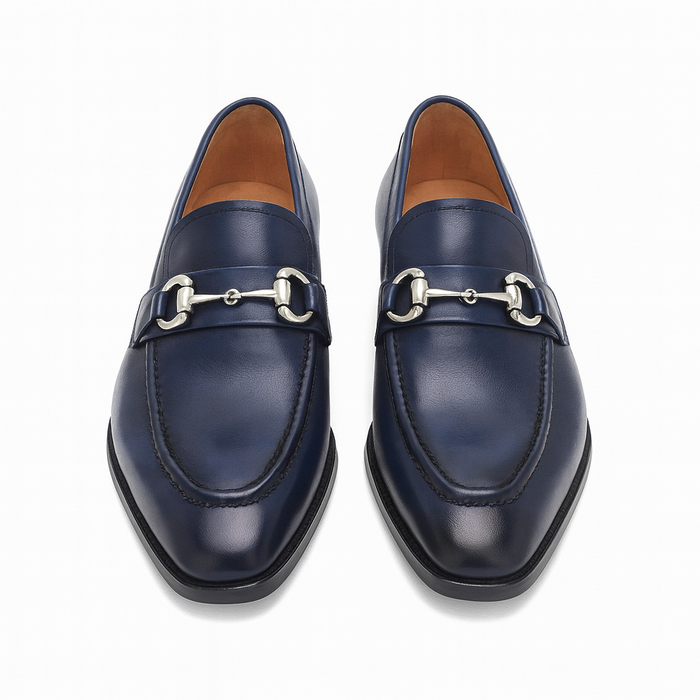 Carrucci Men's Burnished Signature Buckle Loafer