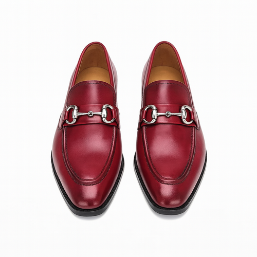Carrucci Men's Burnished Signature Buckle Loafer