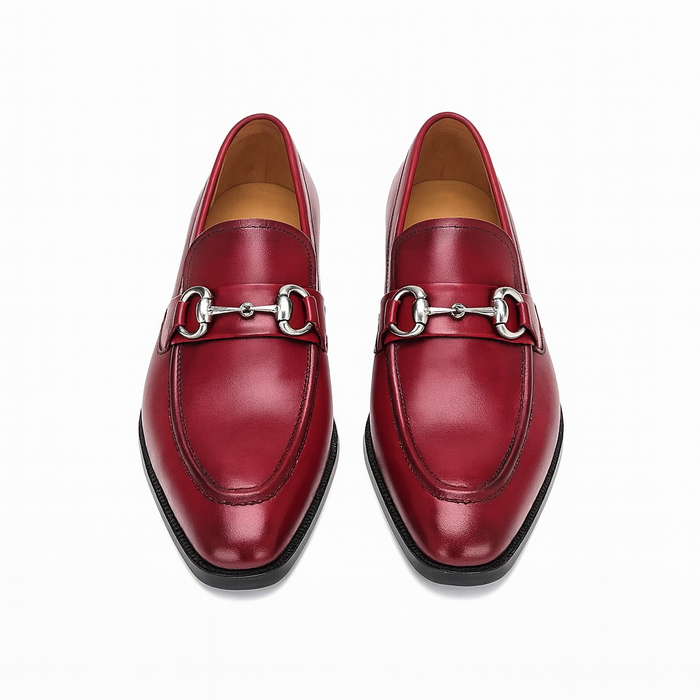 Carrucci Men's Burnished Signature Buckle Loafer