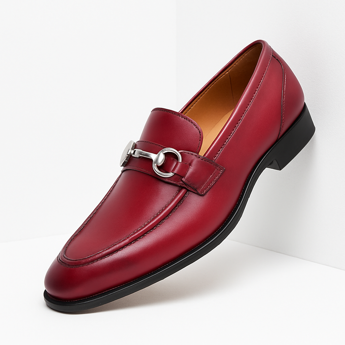 Carrucci Men's Burnished Signature Buckle Loafer