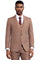 Men's Stacy Adams Vested Sharkskin Weave Pattern Suit in Light Rust