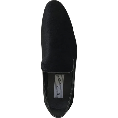 "Black Velvet Tuxedo Loafer - Modern Men's Slip-On Style"