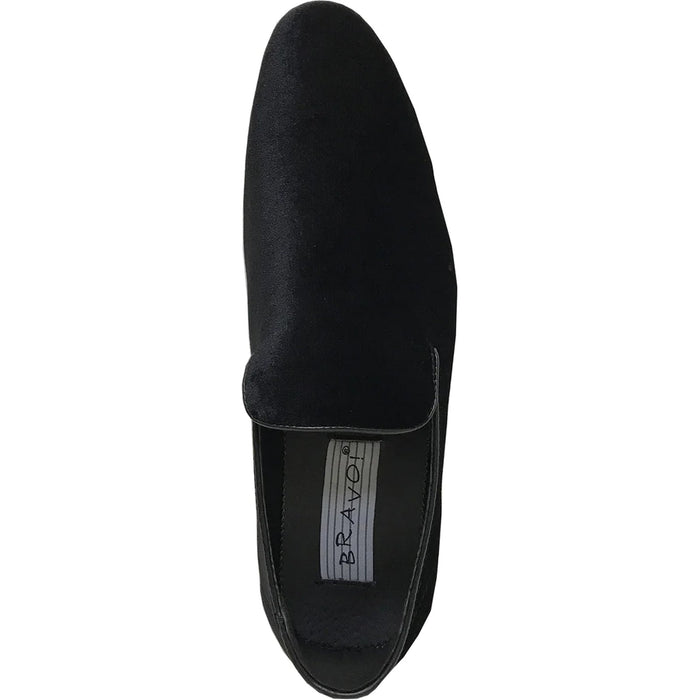 "Black Velvet Tuxedo Loafer - Modern Men's Slip-On Style"
