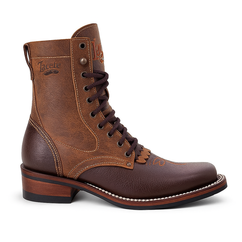 Lace Up Cowboy Boots - EE
