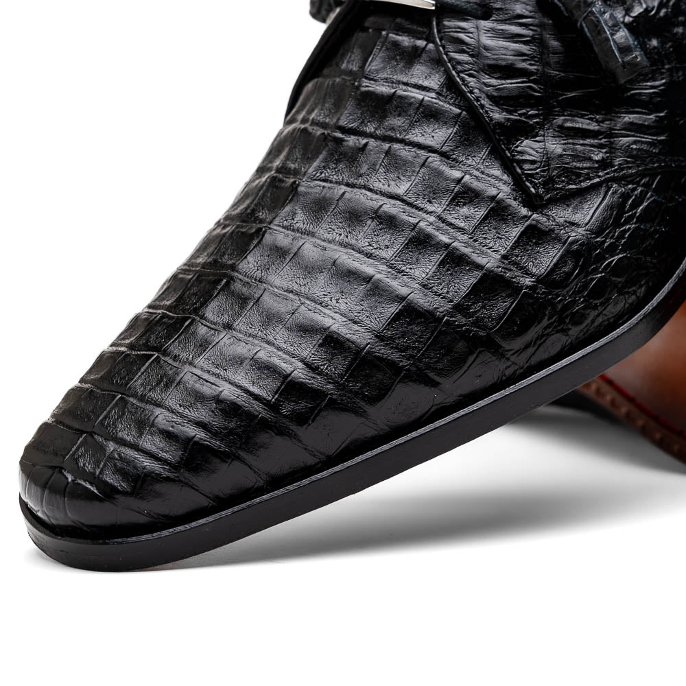 Marco Di Milano Lacio Black Leather Oxford Dress Shoe - 8 USA