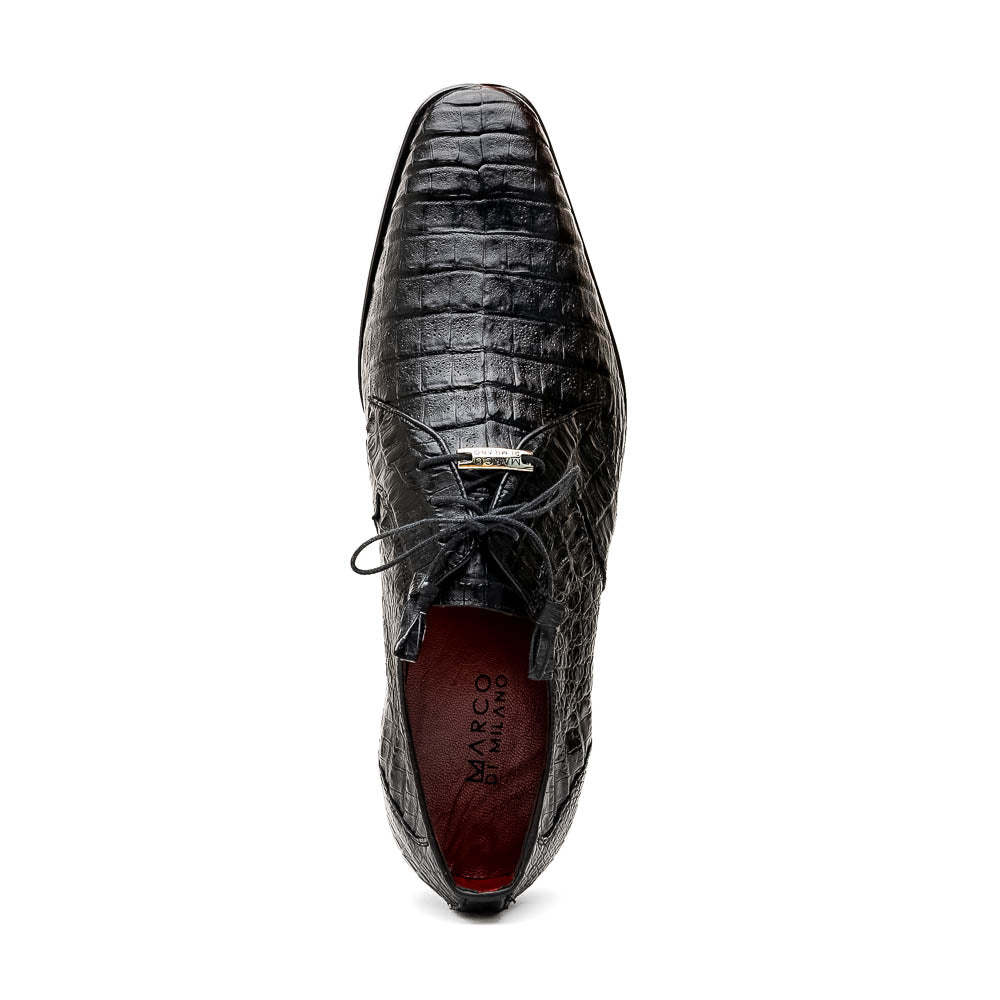 Marco Di Milano Lacio Black Leather Oxford Dress Shoe - 8 USA