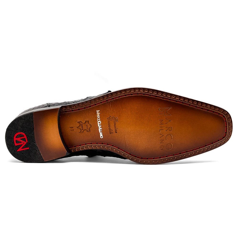 Marco Di Milano Lacio Black Leather Oxford Dress Shoe - 8 USA