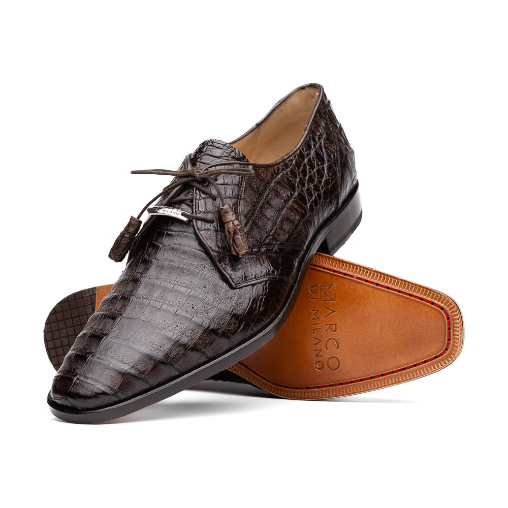 Marco Di Milano Lacio Brown Caiman Crocodile Derby - 6