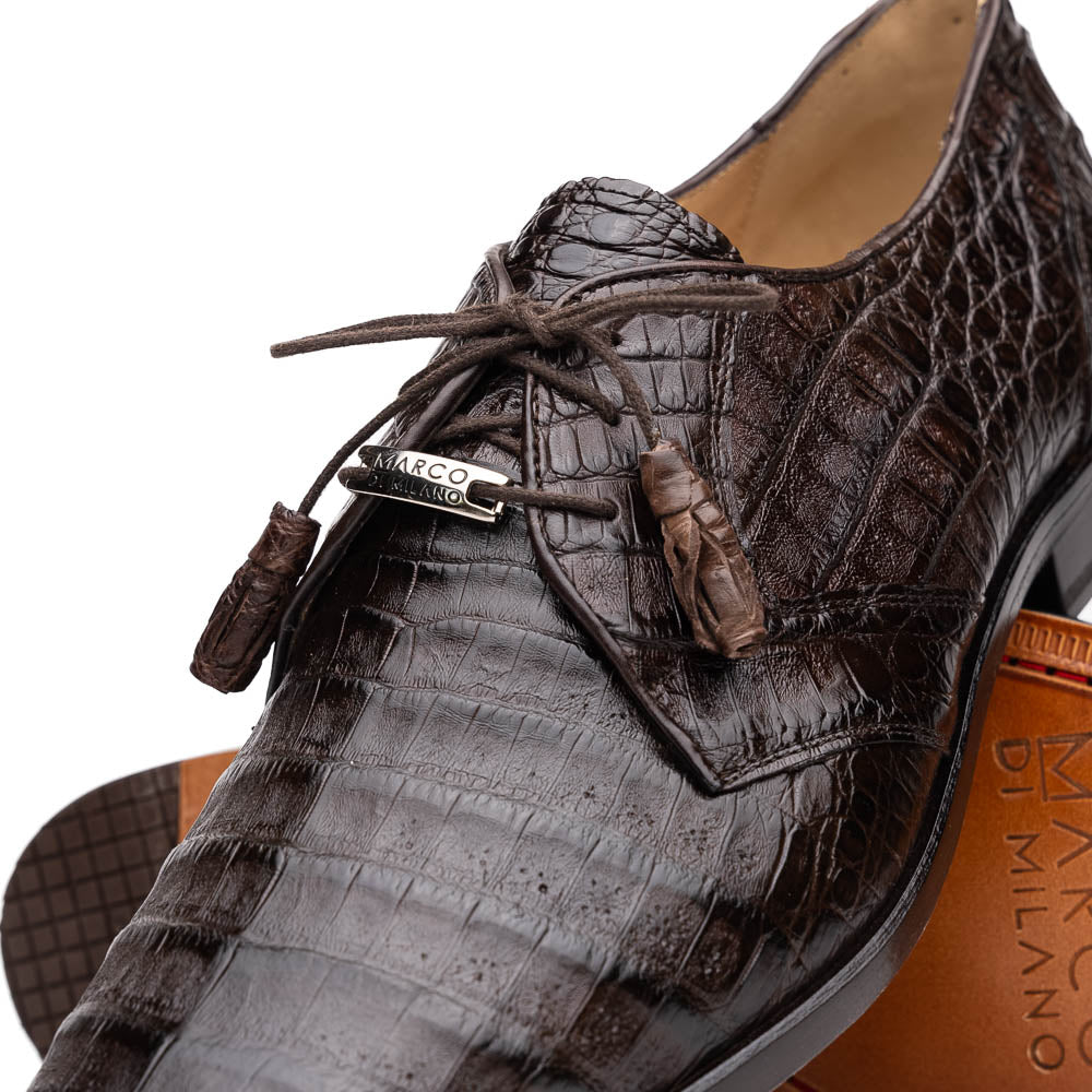 Marco Di Milano Lacio Brown Caiman Crocodile Derby - 6