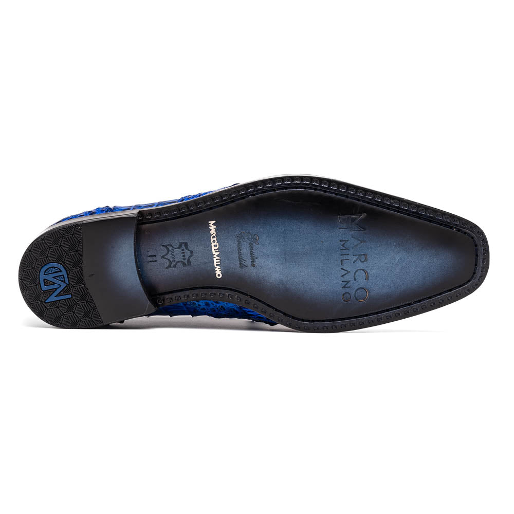 Marco Di Milano Lacio Electric Blue Caiman Crocodile Derby - 6