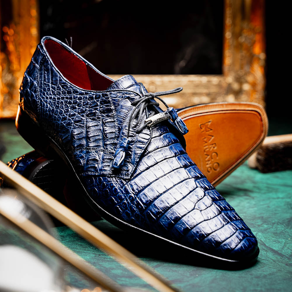Marco Di Milano Lacio Navy Leather Dress Shoe - 14 USA