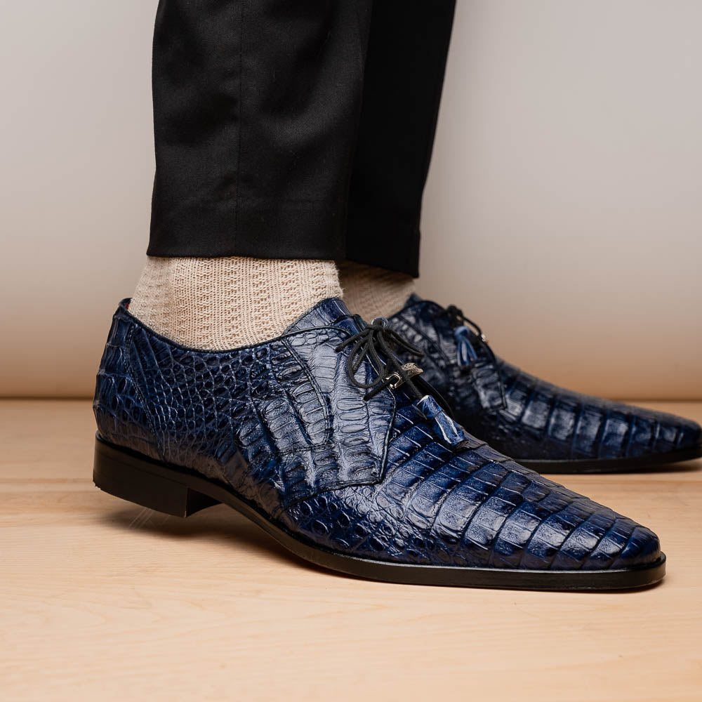 Marco Di Milano Lacio Navy Leather Dress Shoe - 14 USA