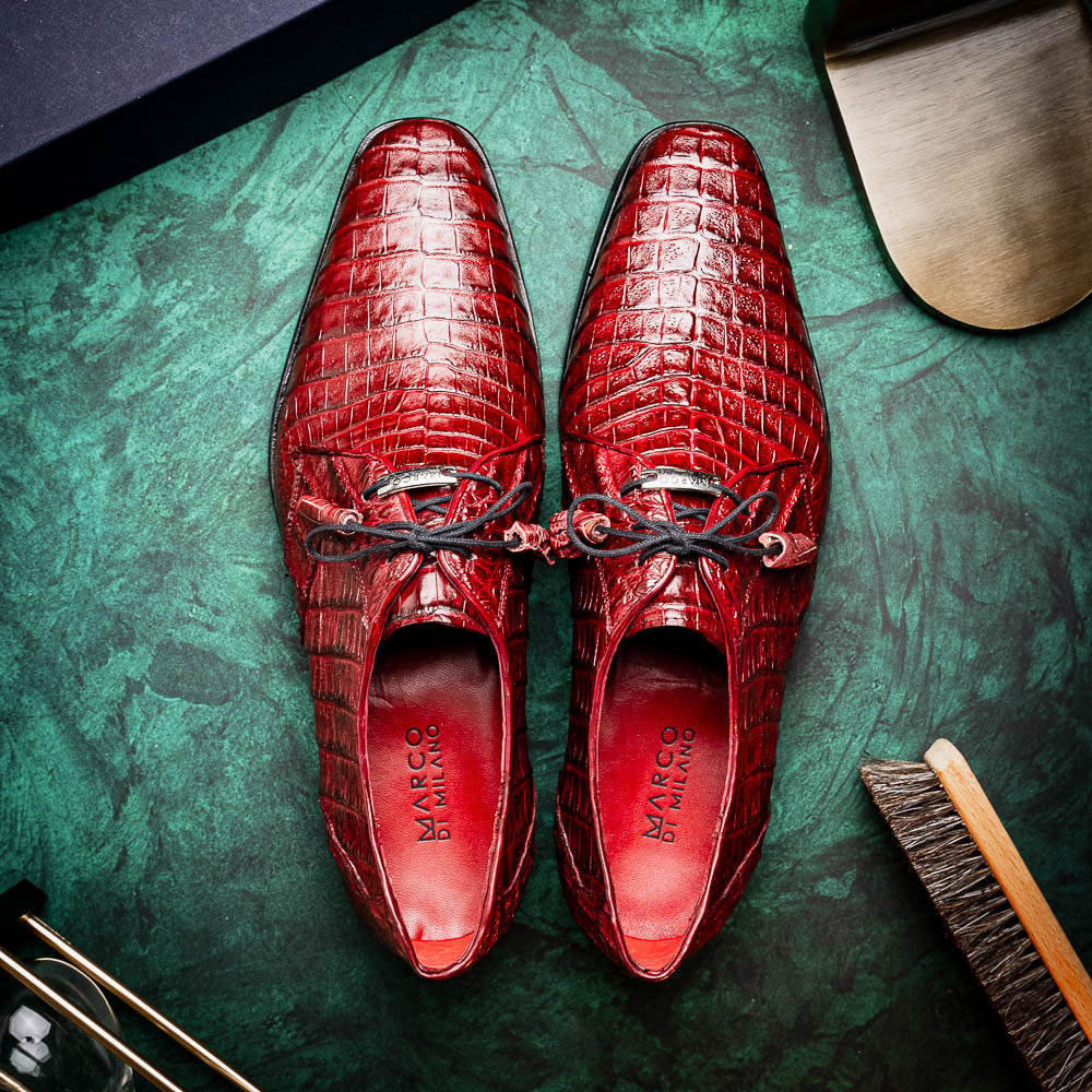 Marco_Di_Milano Lacio Wine Leather Dress Shoe