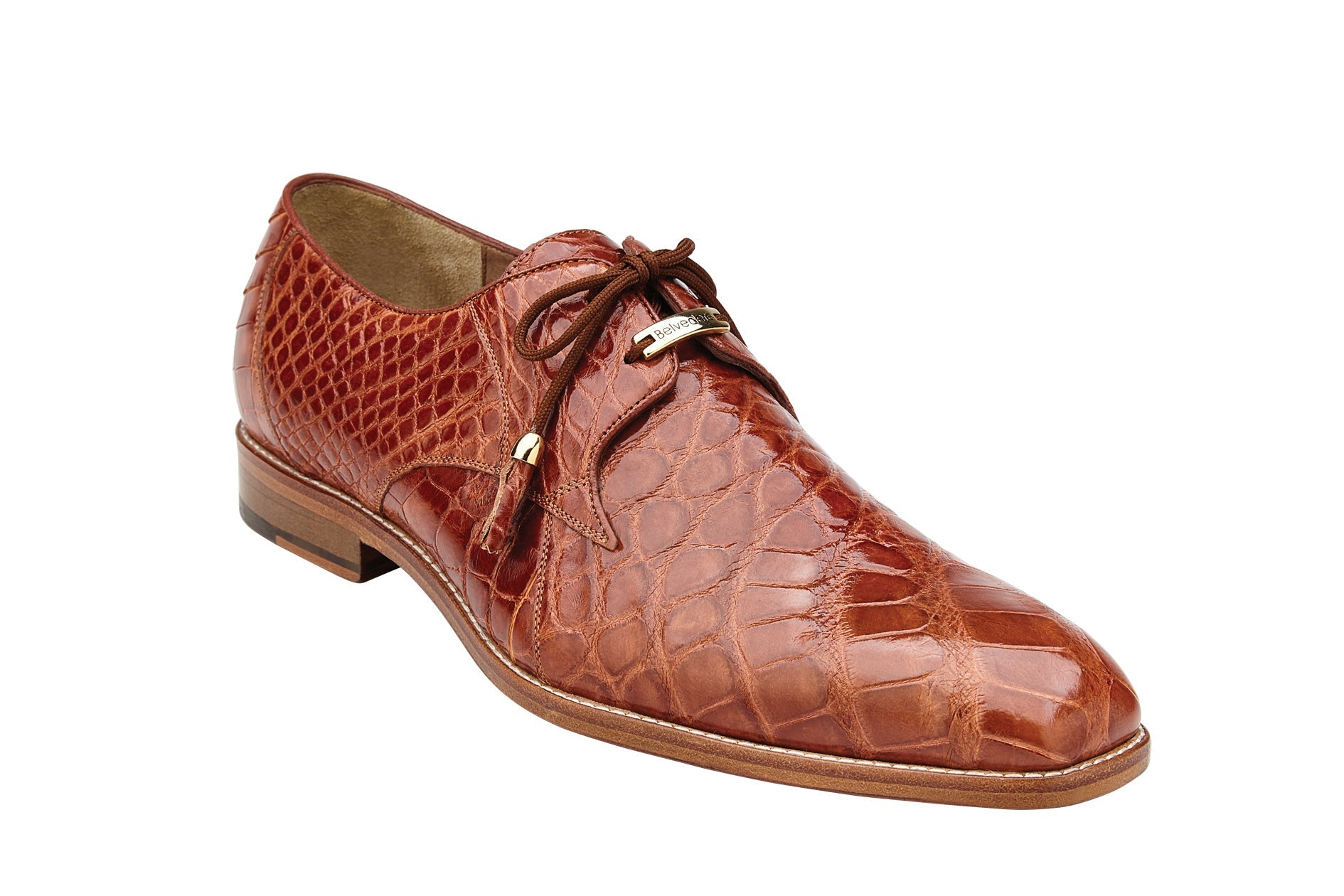 Belvedere Alligator Belt- Cognac - 9