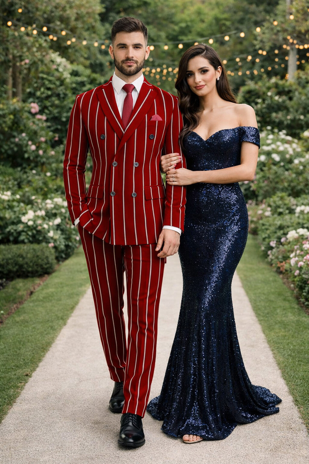 Burgundy Pinstripe Suit - Mens 1920s Gangster Pinstripe Suit - Lapel Chalk Pinstripe Red