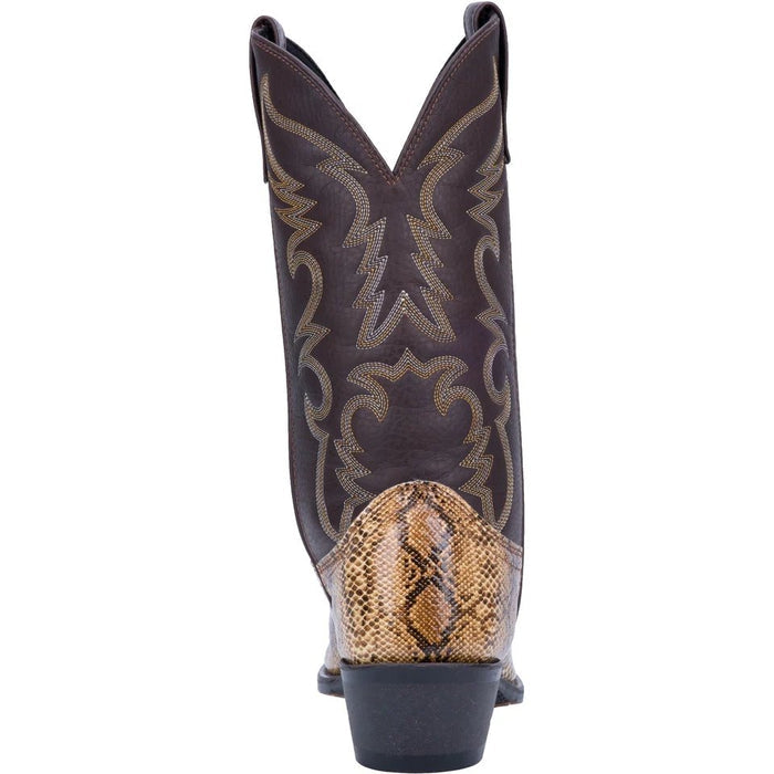 Laredo Men's Monty Snake Print Leather J-Toe Boots - Tan - 6D