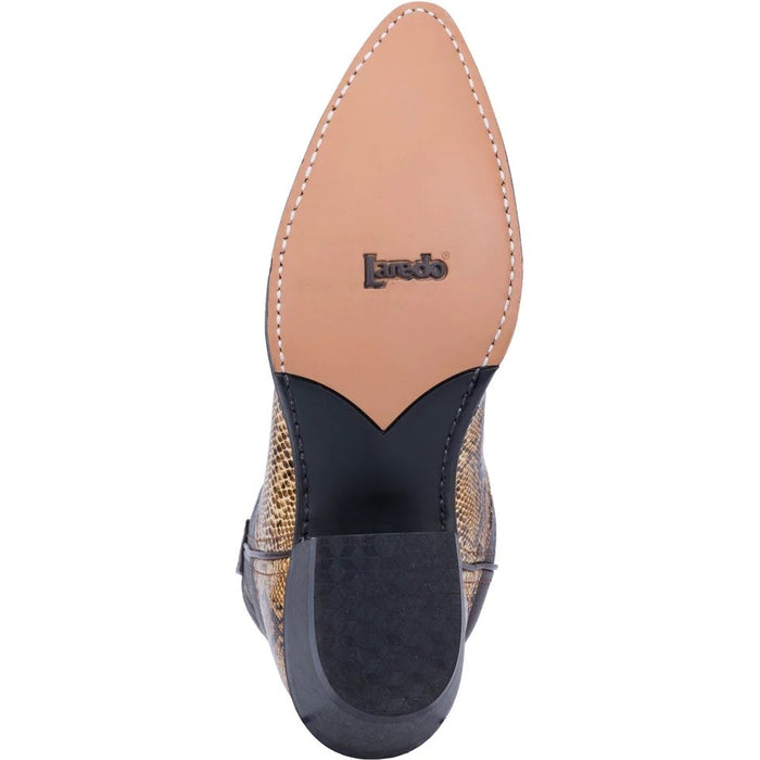 Laredo Men's Monty Snake Print Leather J-Toe Boots - Tan - 6D