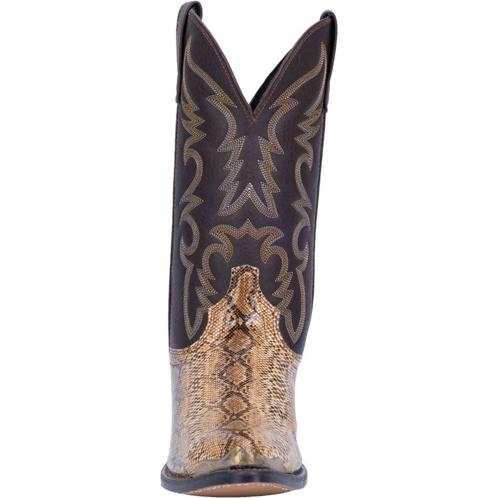 Laredo Men's Monty Snake Print Leather J-Toe Boots - Tan - 6D