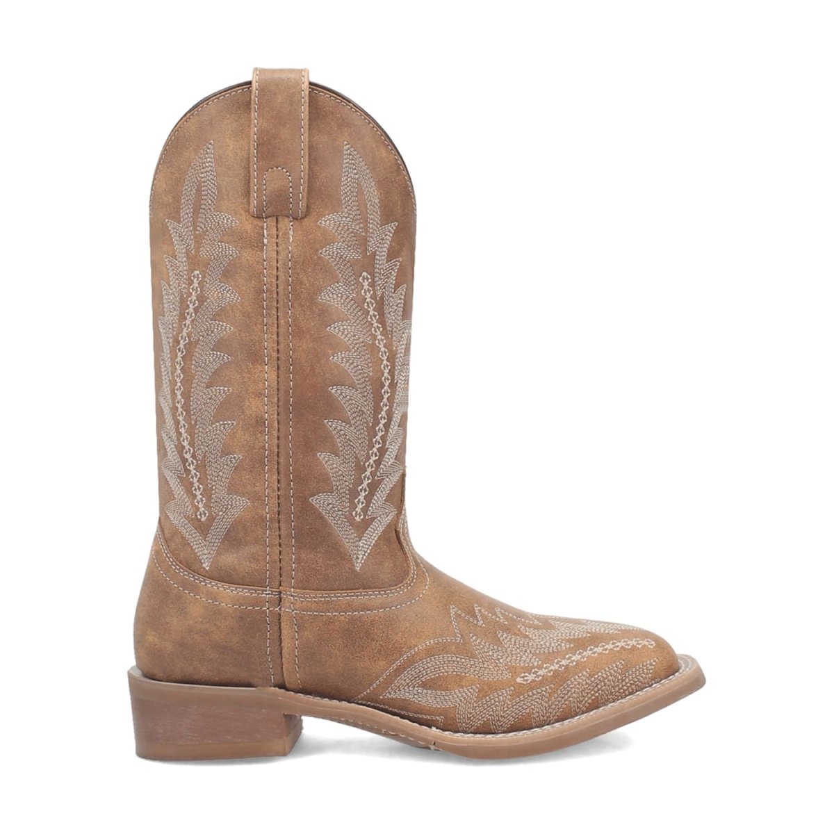 Laredo Women's Cheyenne Broad Square Toe Leather Boots - Tan 5717 - 6M